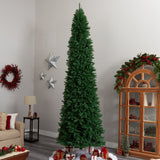 12’ Slim Green Mountain Pine Artificial Christmas Tree with 3235 Bendable Branches-Christmas Tree-Parc Decor