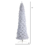 12’ Slim White Artificial Christmas Tree with 3235 Bendable Branches-Christmas Tree-Parc Decor