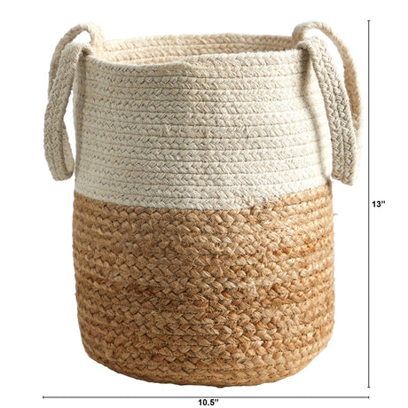 12.5” Handmade Natural Jute and Cotton Planter-Parc Decor