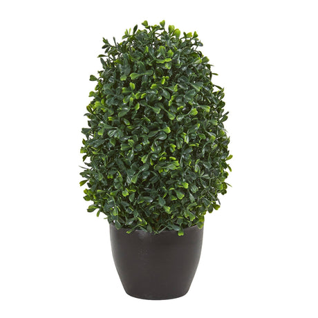 13” Boxwood Topiary Artificial Plant UV Resistant (Indoor/Outdoor)-Parc Decor