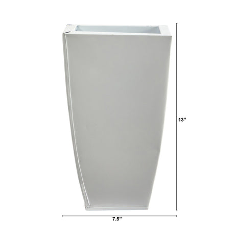 13” Tapered Square Metal Planter