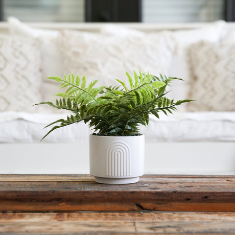 13" Artificial Boston Fern Plant with Decorative Planter-Plant in Planter-Parc Decor