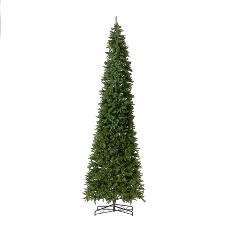 13’ Artificial Slim Green Mountain Pine Christmas Tree with 1360 Warm White LED Lights and 3924 Bendable Branches-Christmas Tree-Parc Decor
