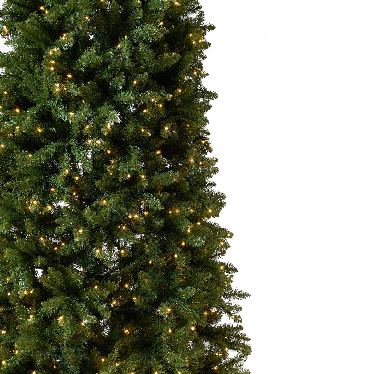 13’ Artificial Slim Green Mountain Pine Christmas Tree with 1360 Warm White LED Lights and 3924 Bendable Branches-Christmas Tree-Parc Decor