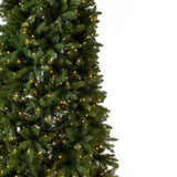 13’ Artificial Slim Green Mountain Pine Christmas Tree with 1360 Warm White LED Lights and 3924 Bendable Branches-Christmas Tree-Parc Decor