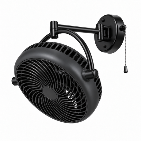 13" Industrial Bathroom Ceiling Fan with Pull Chain