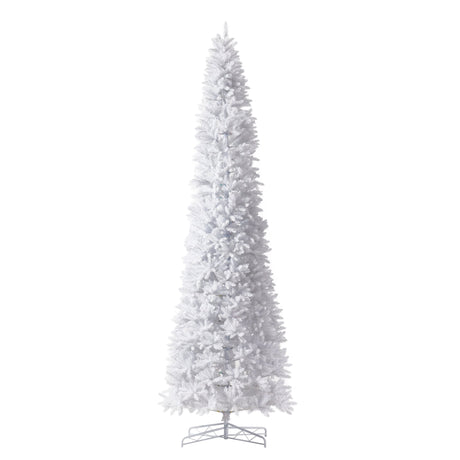13’ Slim White Artificial Christmas Tree with 1350 Warm White LED Lights and 3924 Bendable Branches-Christmas Tree-Parc Decor