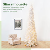 13’ Slim White Artificial Christmas Tree with 1350 Warm White LED Lights and 3924 Bendable Branches-Christmas Tree-Parc Decor