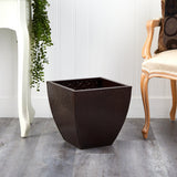 14” Embossed Metal Scroll Planter-Parc Decor