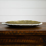 14" Gold and White Leaf Decorative Accent-Accessory-Parc Decor