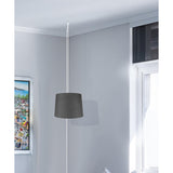 14"W 2 Light Swag Plug-In Pendant Granite Gray Burlap with Diffuser White Cord
