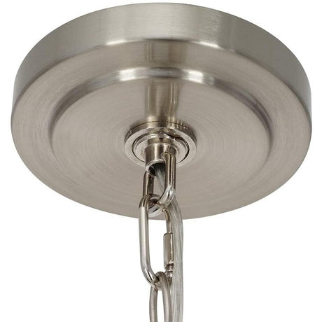 14"W Light Pendant Brushed Nickel Finish with Oatmeal Linen Shade