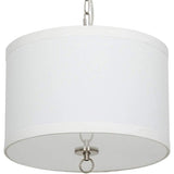 14"W Light Pendant Brushed Nickel Finish with Oatmeal Linen Shade