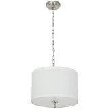 14"W Light Pendant Brushed Nickel Finish with Oatmeal Linen Shade