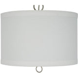14"W Light Pendant Brushed Nickel Finish with Oatmeal Linen Shade