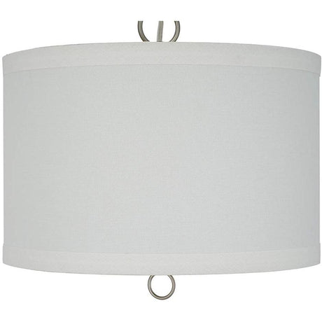 14"W Light Pendant Brushed Nickel Finish with Oatmeal Linen Shade