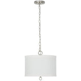 14"W Light Pendant Brushed Nickel Finish with Oatmeal Linen Shade