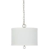 14"W Light Pendant Brushed Nickel Finish with Oatmeal Linen Shade