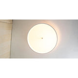 14"W Moderne Flush Mount Conversion Kit White Fabric Drum Lampshade