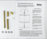 14"W Moderne Flush Mount Conversion Kit White Fabric Drum Lampshade
