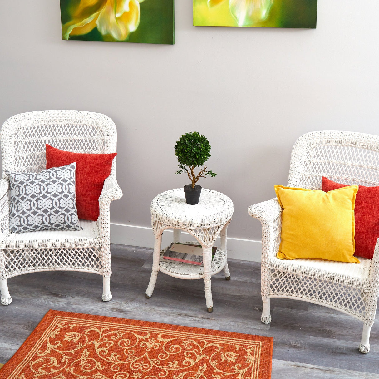 15” Boxwood Topiary Artificial Tree UV Resistant (Indoor/Outdoor)-Parc Decor