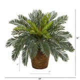 15” Cycas Artificial Plant in Basket-Parc Decor