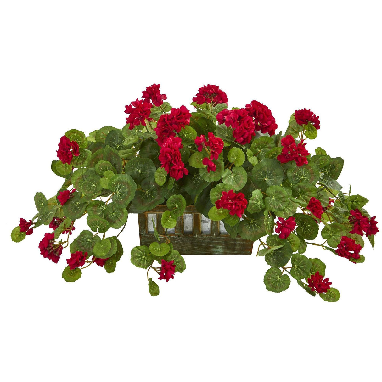 15" Geranium Faux Plant in Decorative Planter-Parc Decor
