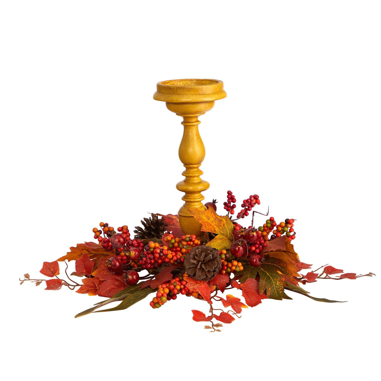 15” Harvest Fall Artificial Candelabrum Arrangement-Candelabrum-Parc Decor