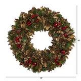 15” Holiday Artificial Wreath with Pine Cones and Ornaments-Wreath-Parc Decor