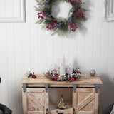 15” Holiday Lighted Forest Candle Holder Table Christmas Artificial Arrangement-Arrangement-Parc Decor