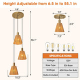 15 Inch Merle 3-Light Island Pendant Light