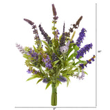 15” Lavender Artificial Flower Bouquet (Set of 3)-Stem-Parc Decor