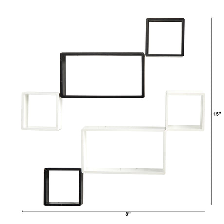 15" Modern Wall Art Décor Floating Shelves (Set of 6)"-Wall Decor-Parc Decor