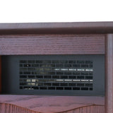 1500-Watt Electric Cabinet 4 Quartz Infrared Heater Wood with LED Digital Screen, Remote Control and Timer-Parc Decor