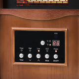 1500-Watt Electric Cabinet 4 Quartz Infrared Heater Wood with LED Digital Screen, Remote Control and Timer-Parc Decor