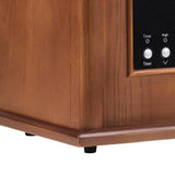 1500-Watt Electric Cabinet 4 Quartz Infrared Heater Wood with LED Digital Screen, Remote Control and Timer-Parc Decor