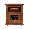 1500-Watt Electric Cabinet 4 Quartz Infrared Heater Wood with LED Digital Screen, Remote Control and Timer-Parc Decor