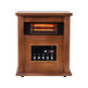 1500-Watt Electric Cabinet 4 Quartz Infrared Heater Wood with LED Digital Screen, Remote Control and Timer-Parc Decor