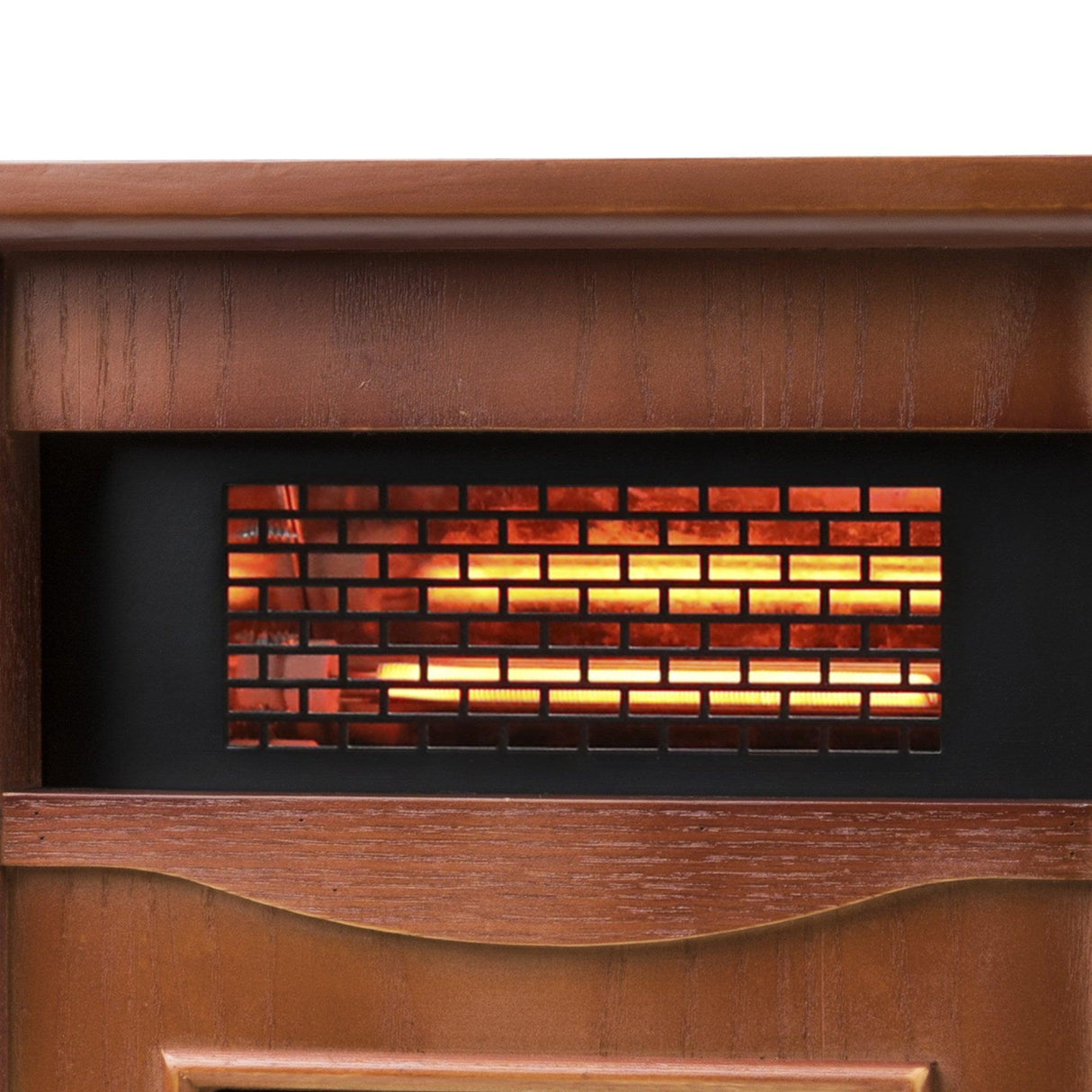 1500-Watt Electric Cabinet 4 Quartz Infrared Heater Wood with LED Digital Screen, Remote Control and Timer-Parc Decor