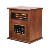 1500-Watt Electric Cabinet 4 Quartz Infrared Heater Wood with LED Digital Screen, Remote Control and Timer-Parc Decor