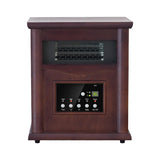 1500-Watt Electric Cabinet 4 Quartz Infrared Heater Wood with LED Digital Screen, Remote Control and Timer-Parc Decor