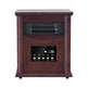 1500-Watt Electric Cabinet 4 Quartz Infrared Heater Wood with LED Digital Screen, Remote Control and Timer-Parc Decor