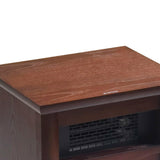 1500-Watt Electric Cabinet 4 Quartz Infrared Heater Wood with LED Digital Screen, Remote Control and Timer-Parc Decor