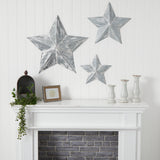 16”, 22” and 28” Farmhouse Stars Wall Decoration (Set of 3)-Parc Decor