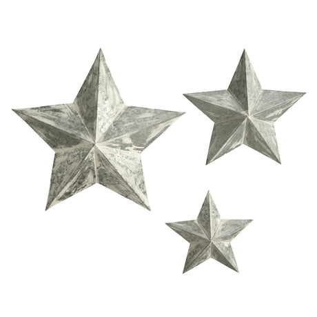 16”, 22” and 28” Farmhouse Stars Wall Decoration (Set of 3)-Parc Decor