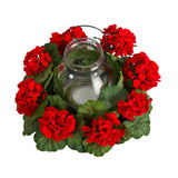16” Artificial Geranium Candelabrum-Parc Decor