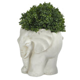 16” Boxwood Topiary Artificial Plant in Elephant Shaped Planter (Indoor/Outdoor)-Parc Decor