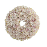 16” Hydrangea Artificial Wreath Pink & White Shades-Parc Decor