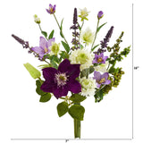 16” Mixed Artificial Flower Bouquet (Set of 4)-Parc Decor