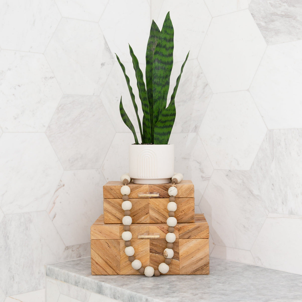 16" Artificial Sansevieria Snake Plant with Decorative Planter-Plant in Planter-Parc Decor